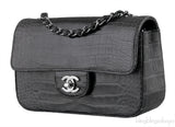Dark Grey Crocodile Mini Bag