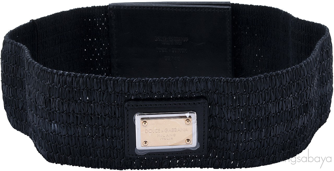 Dolce & Gabbana Black Elastic Waist Belt