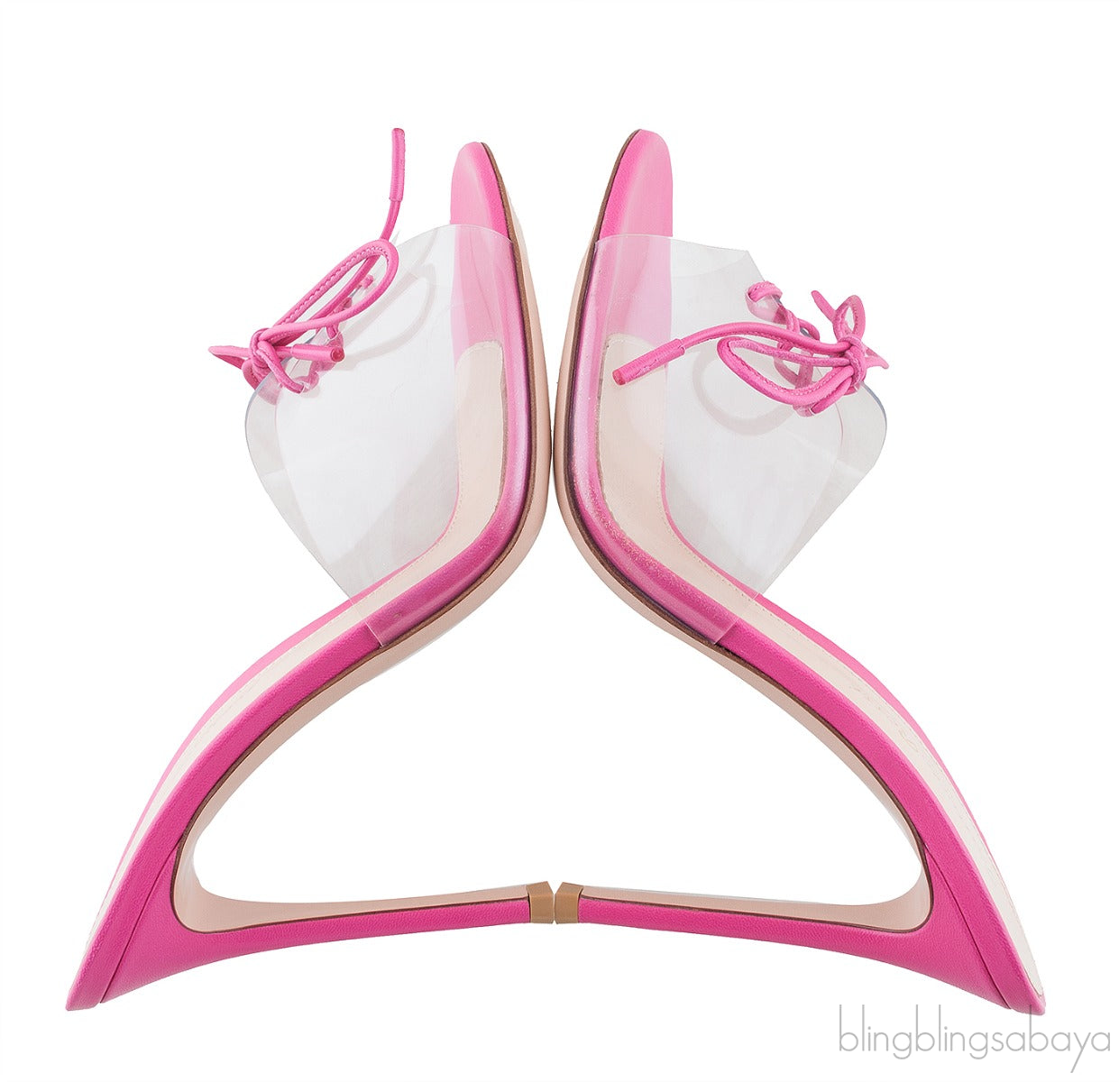 Pink PVC Bow Slide Sandals