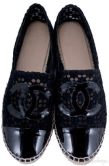 CC Lace Mesh Patent Espadrille