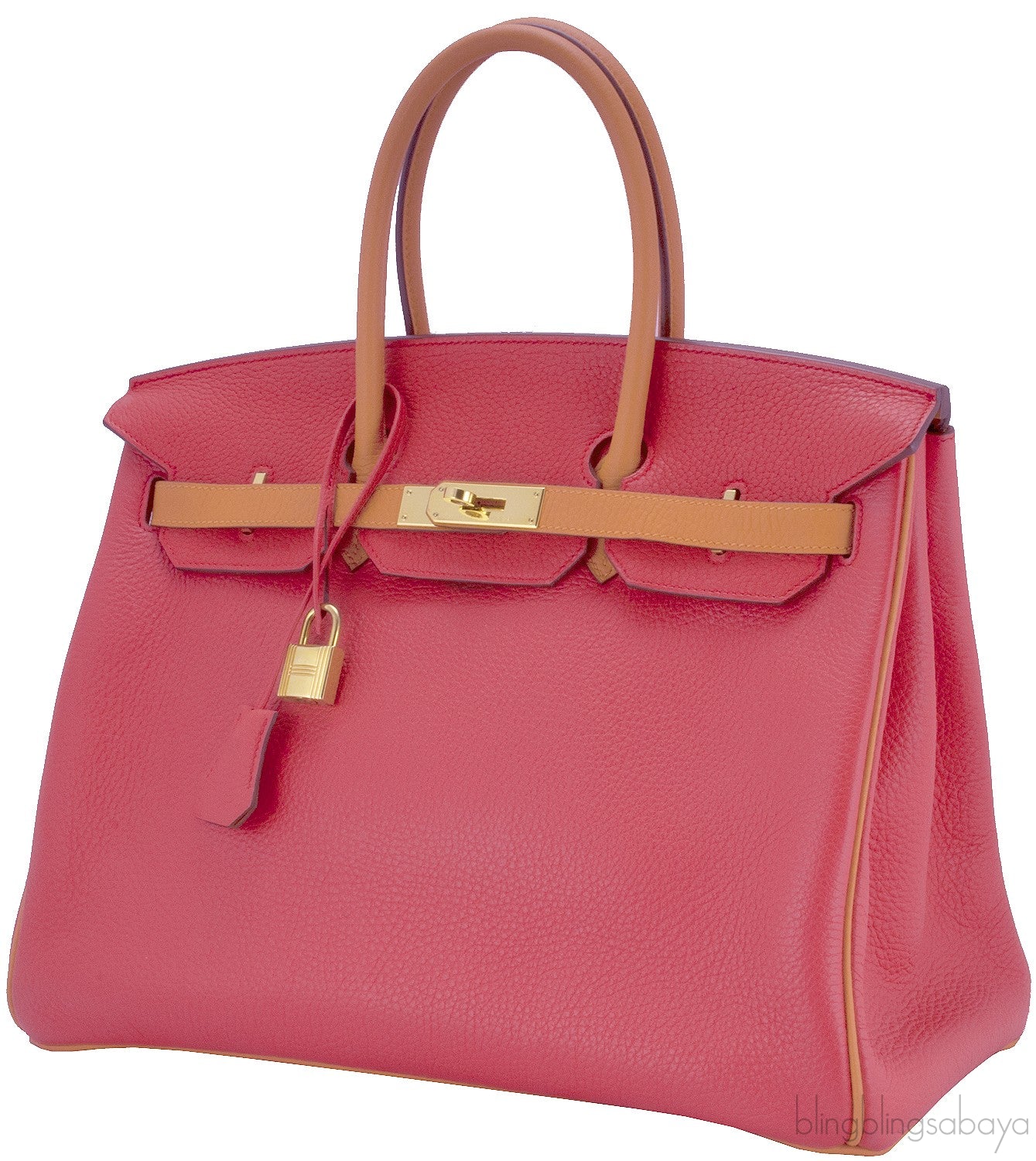 Birkin 35 Bicolor Rose Jaipur/Orange