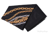 Black Chain Links Monogram Scarf