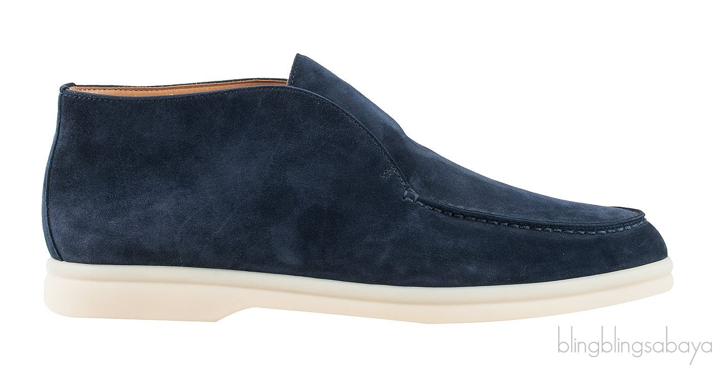 Navy Blue Open Walk Suede Loafer