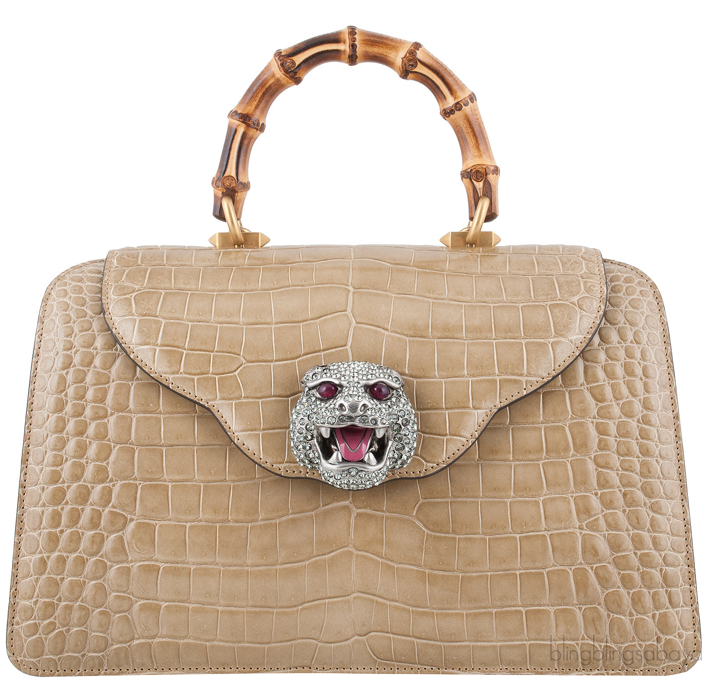 Thiara Bamboo Handle Crocodile Bag