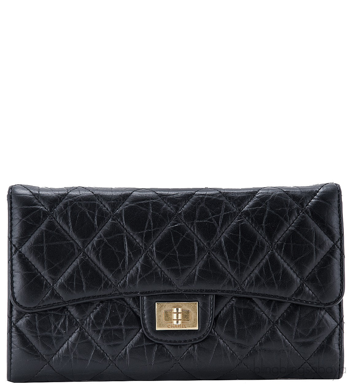 2.55 Trifold Long Black Wallet