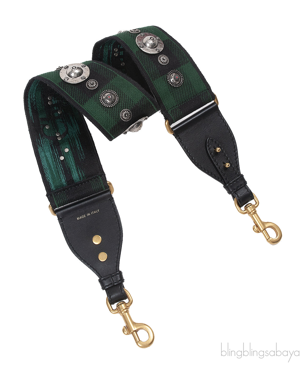 Christian Dior Green Studded Shoulder Strap