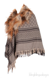Gucci Fox Trimmed GG Patterned Stole