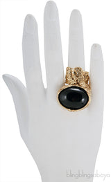 Arty Oval Ring in Black