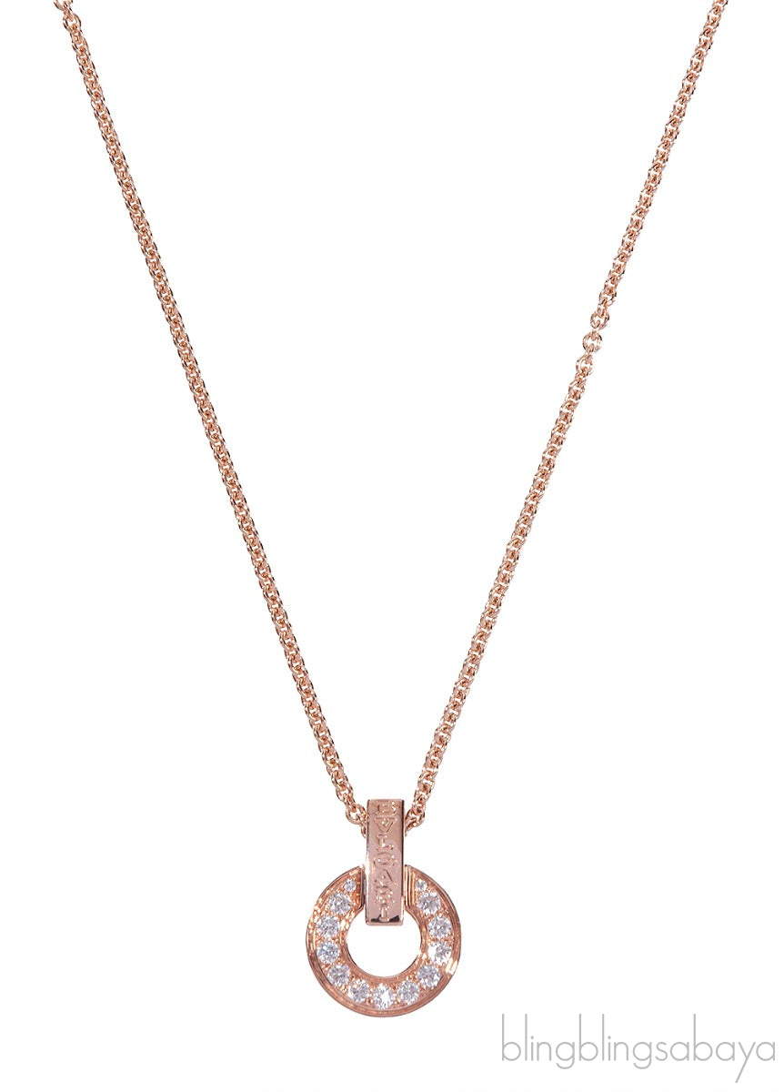 Bvlgari Diamond Necklace 18kt Rose Gold