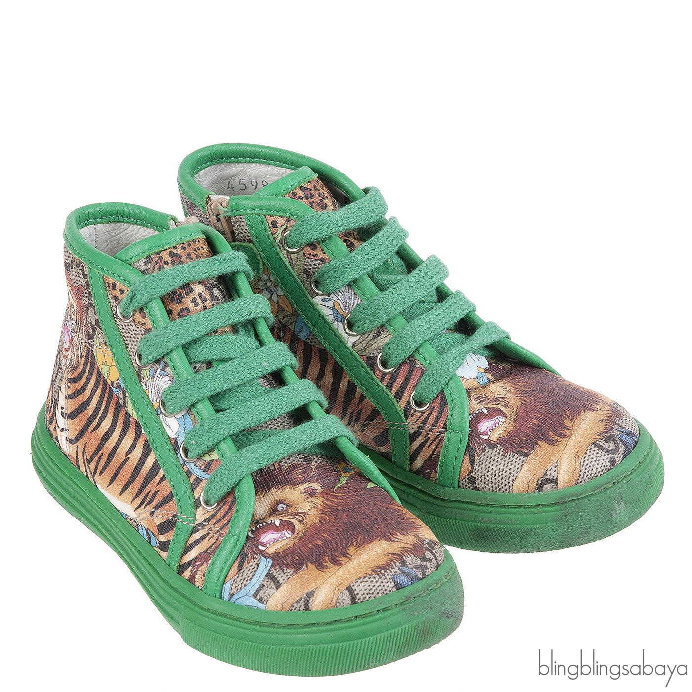 Gucci Green Safari Kids Sneakers
