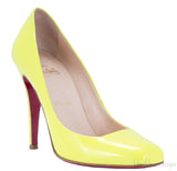 Yellow Patent Decollete Pumps