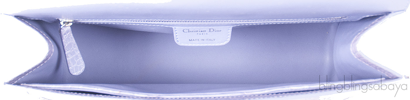 Christian Dior Mitzah Lilac  Crocodile Medium Tote