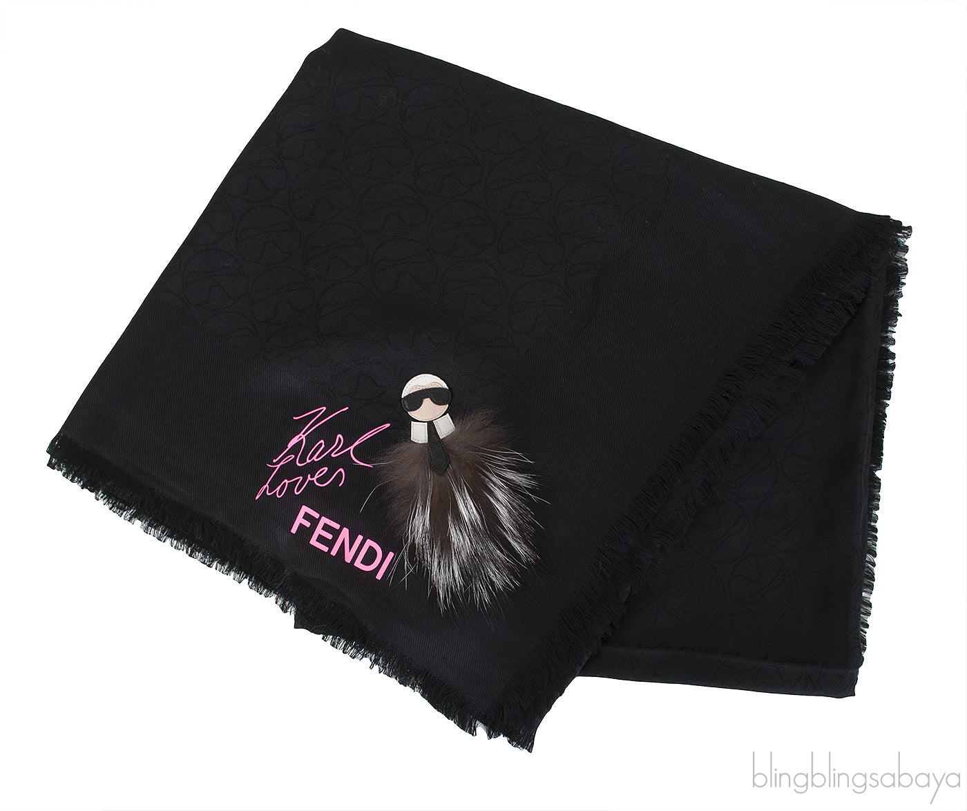 Black Karl Love Square Shawl