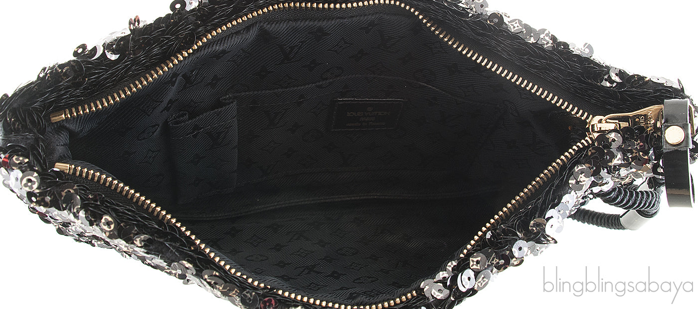 Sequin Black Pochette Rococo