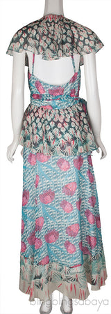 Green Ruflled Midi Wrap Dress