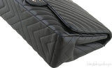 Black Chevron Maxi Flap Bag