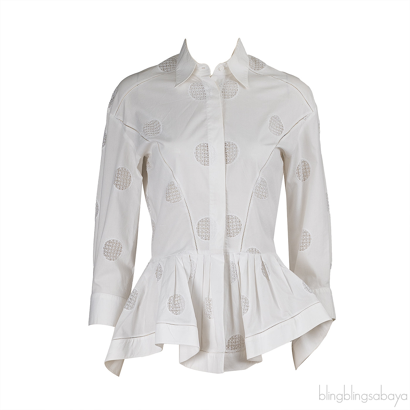 Alaia White Cotton Peplum Shirt
