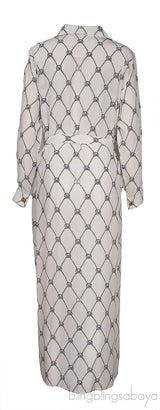 White Robe Printed Dress