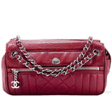 Red Perforated Shoulder Bag