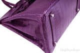Birkin 35 Amethyst Porosus Crocodile