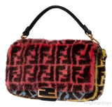 Baguette FF Zucca Multicolor Mink Fur Bag
