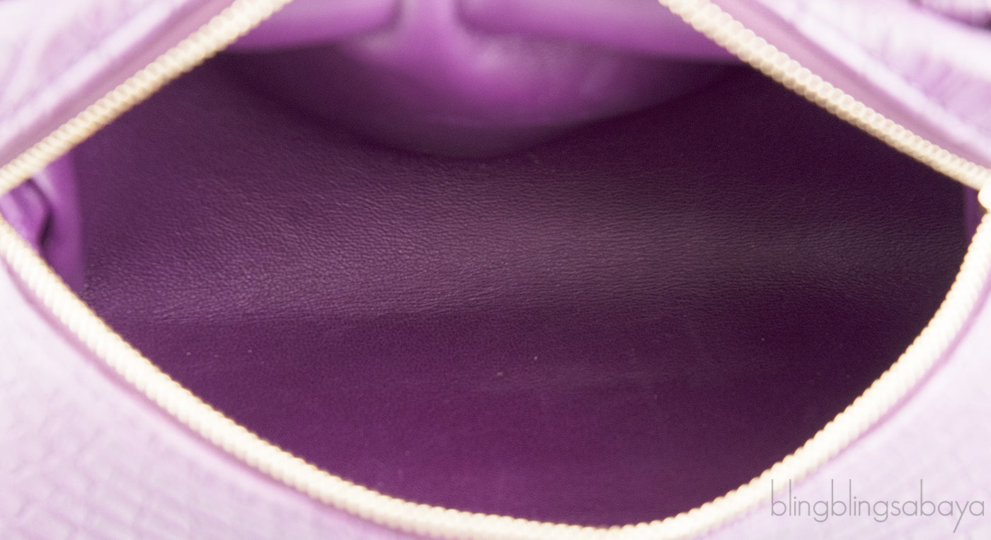 L19 Crocodile Purple Pouch