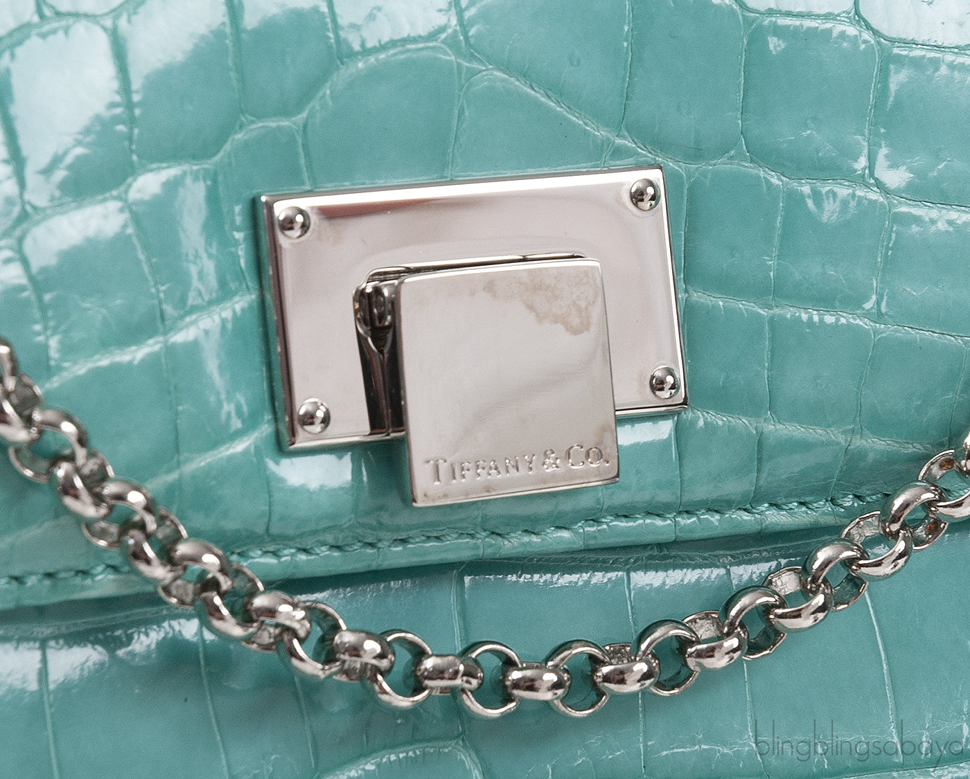 Glazed Crocodile Lunchbox Large Tiffany Blue Bag