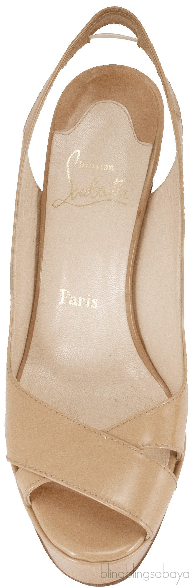 Crisscross Patent Slingback Pump