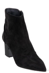 Balmain Black Pointed Toe Suede Ankle Boots