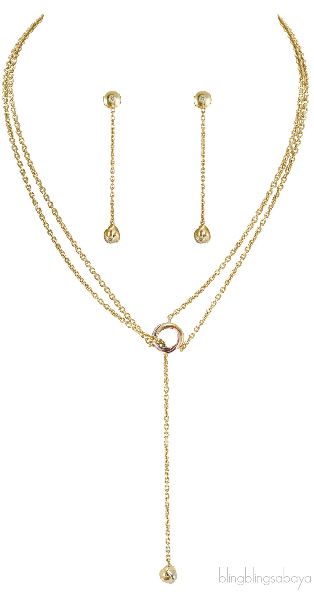Baby Trinity Necklace & Earrings Set