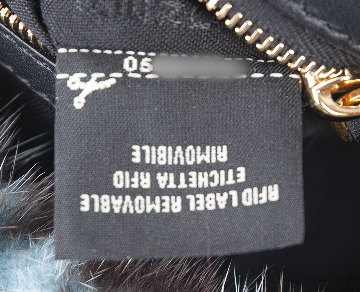 Baguette FF Zucca Multicolor Mink Fur Bag