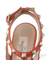 Rockstud Brique Gold Studs Heels 100