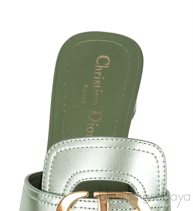 Dior OR Montaigne Metallic Green Heels Slide