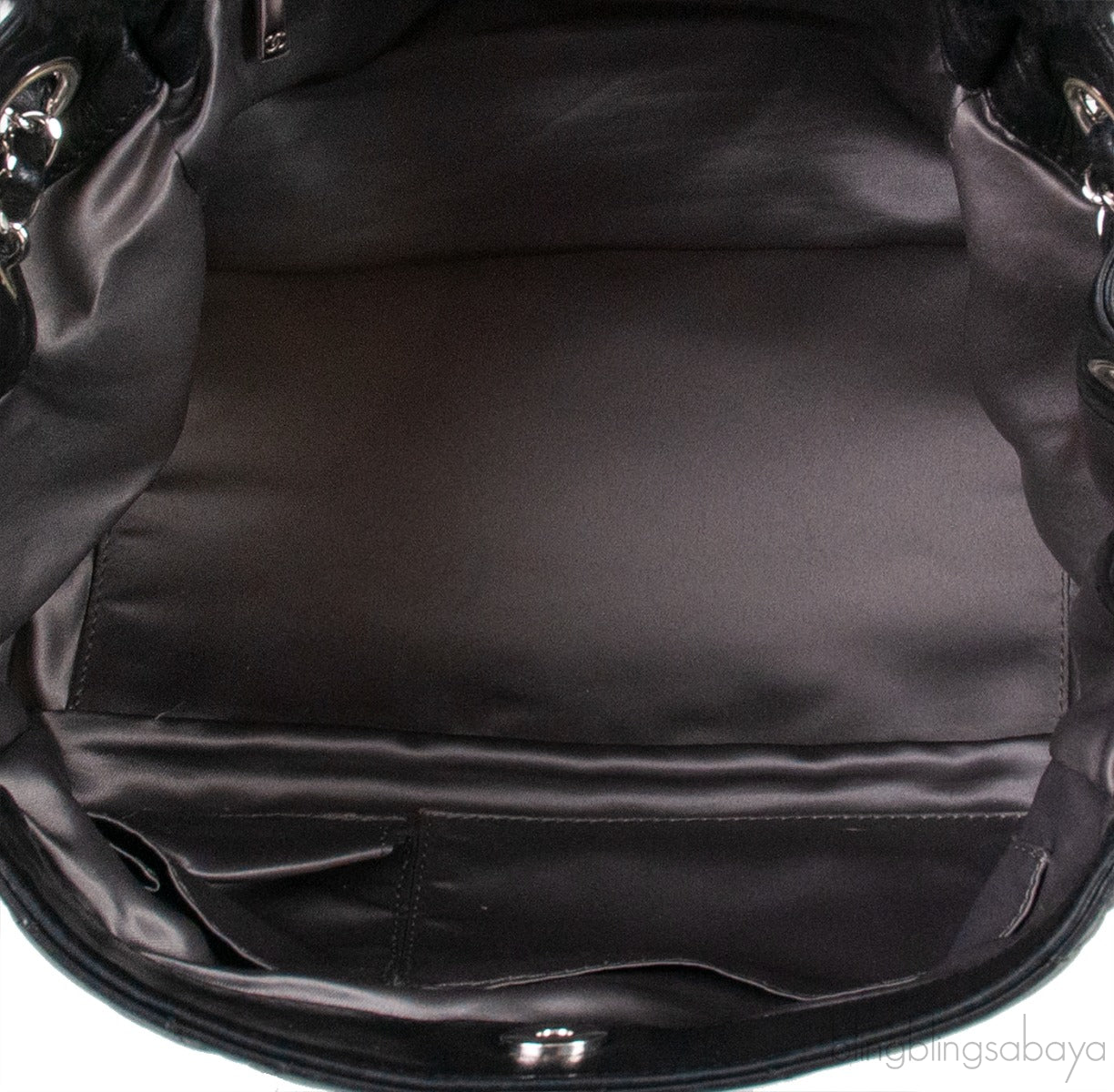Black Quilted Rabbit Fur Bag