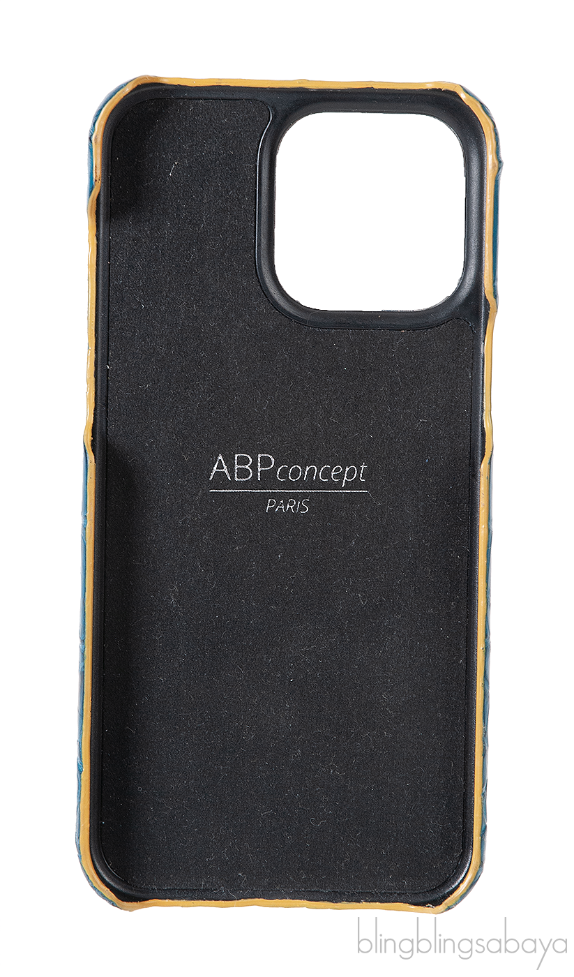 Bi-color Card Holder Blue Crocodile iPhone 15 Pro max Case