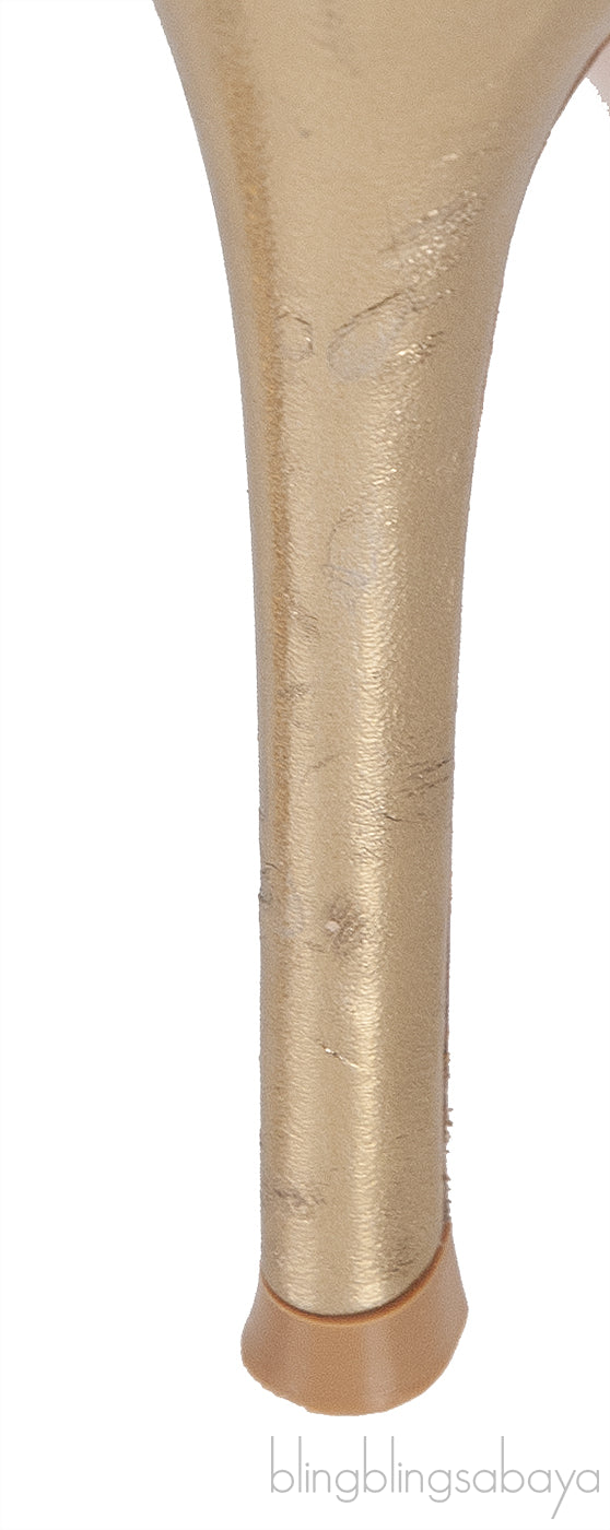 PVC Gold Pointed Toe Sandals