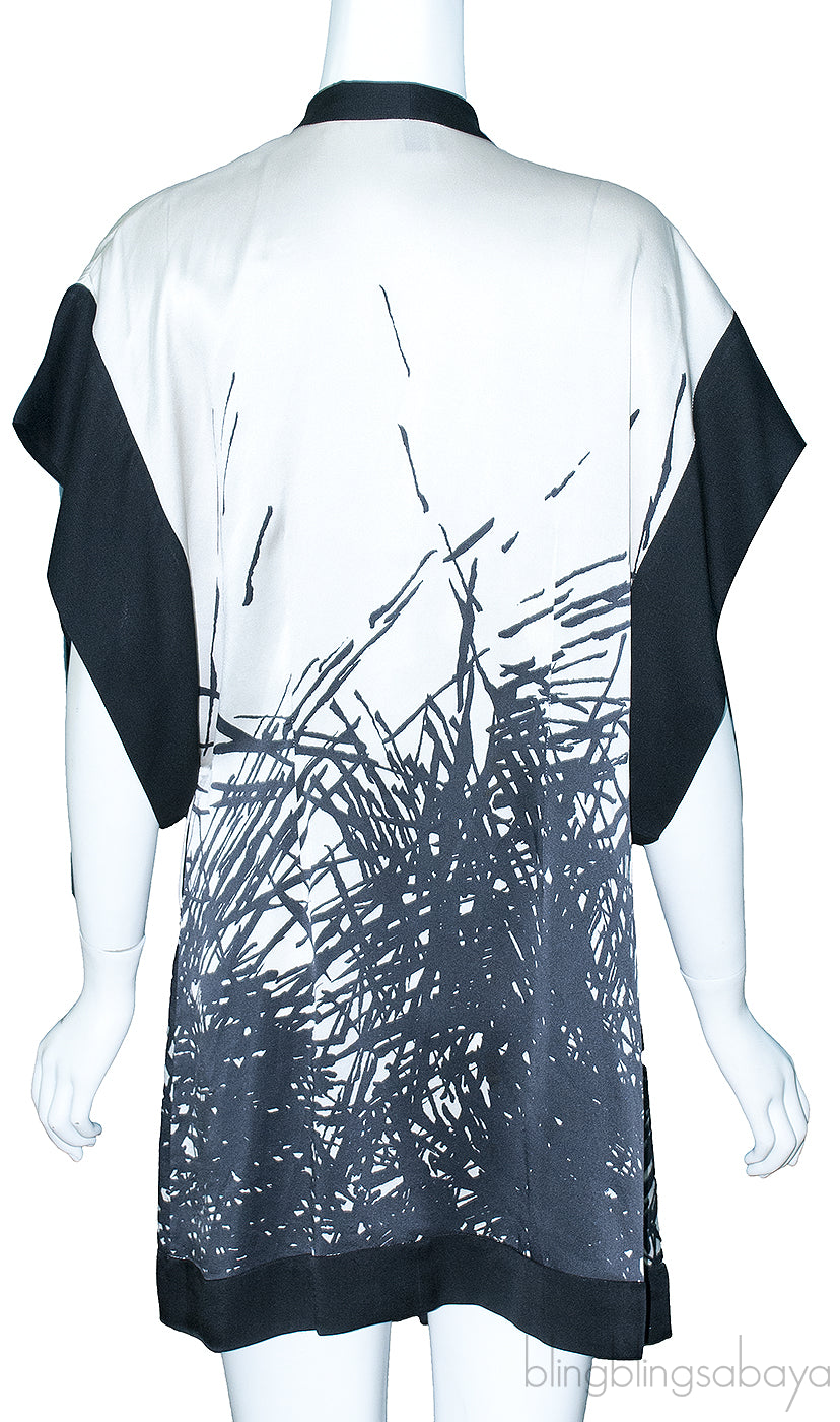 Printed Silk Short Cover-up