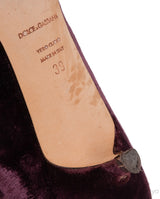 Dark Purple Velvet Mini Kitten Heels