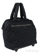 Black Quilted Nylon Cocoon Trolley Rolling Case