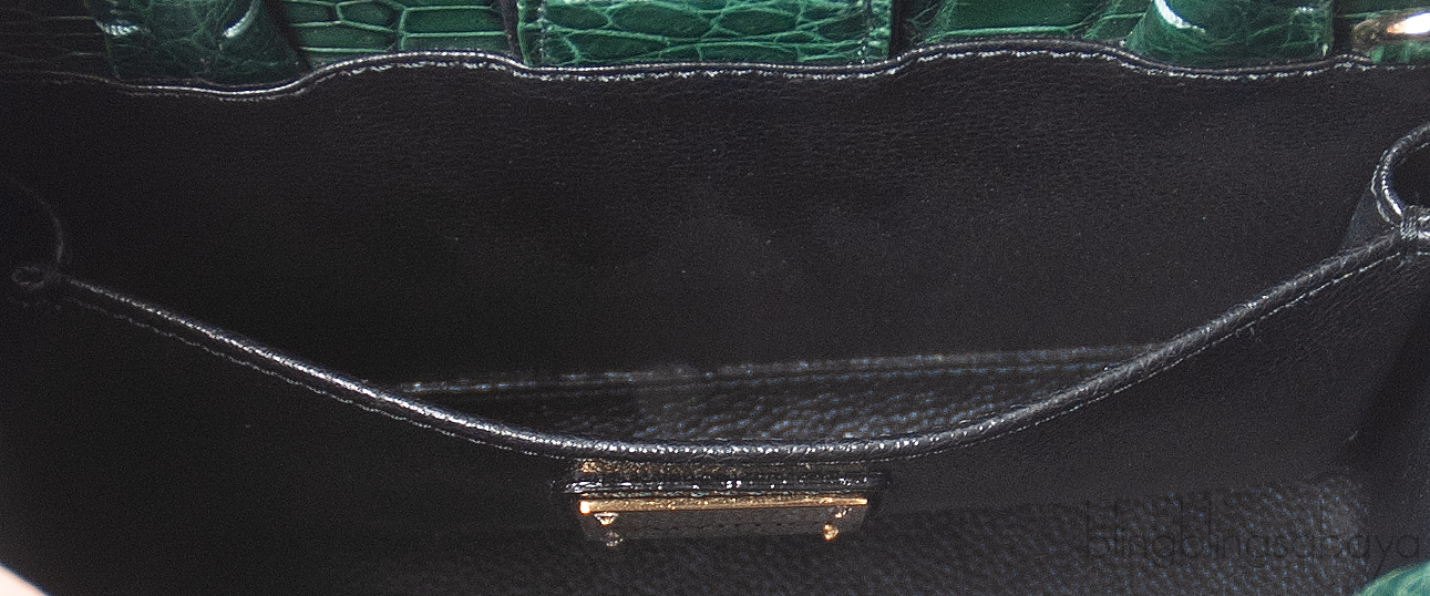 S\'uvimol My Sweet Box Emerald Crocodile Bag