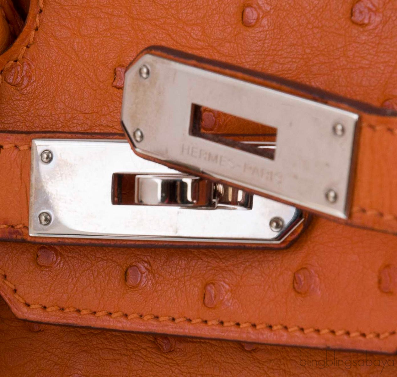 Birkin 30 Tangerine Ostrich PHW