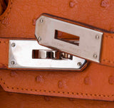 Birkin 30 Tangerine Ostrich PHW