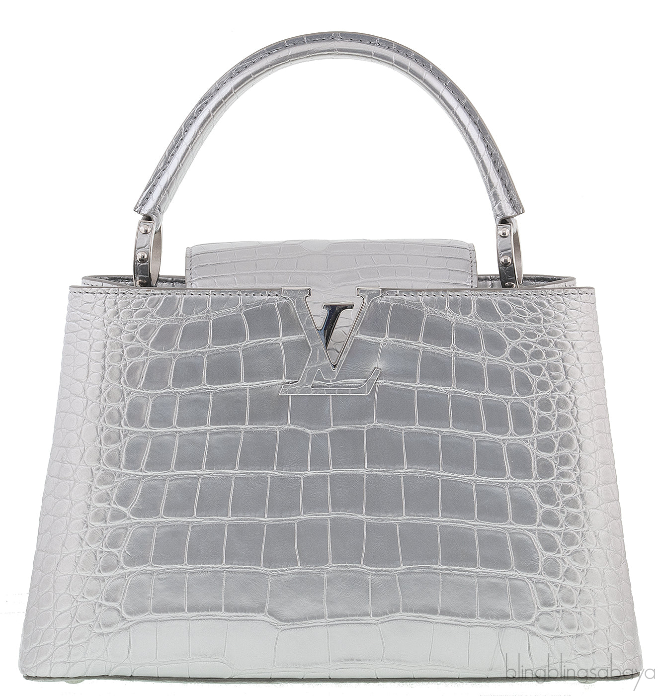 Capucine PM Alligator Argent