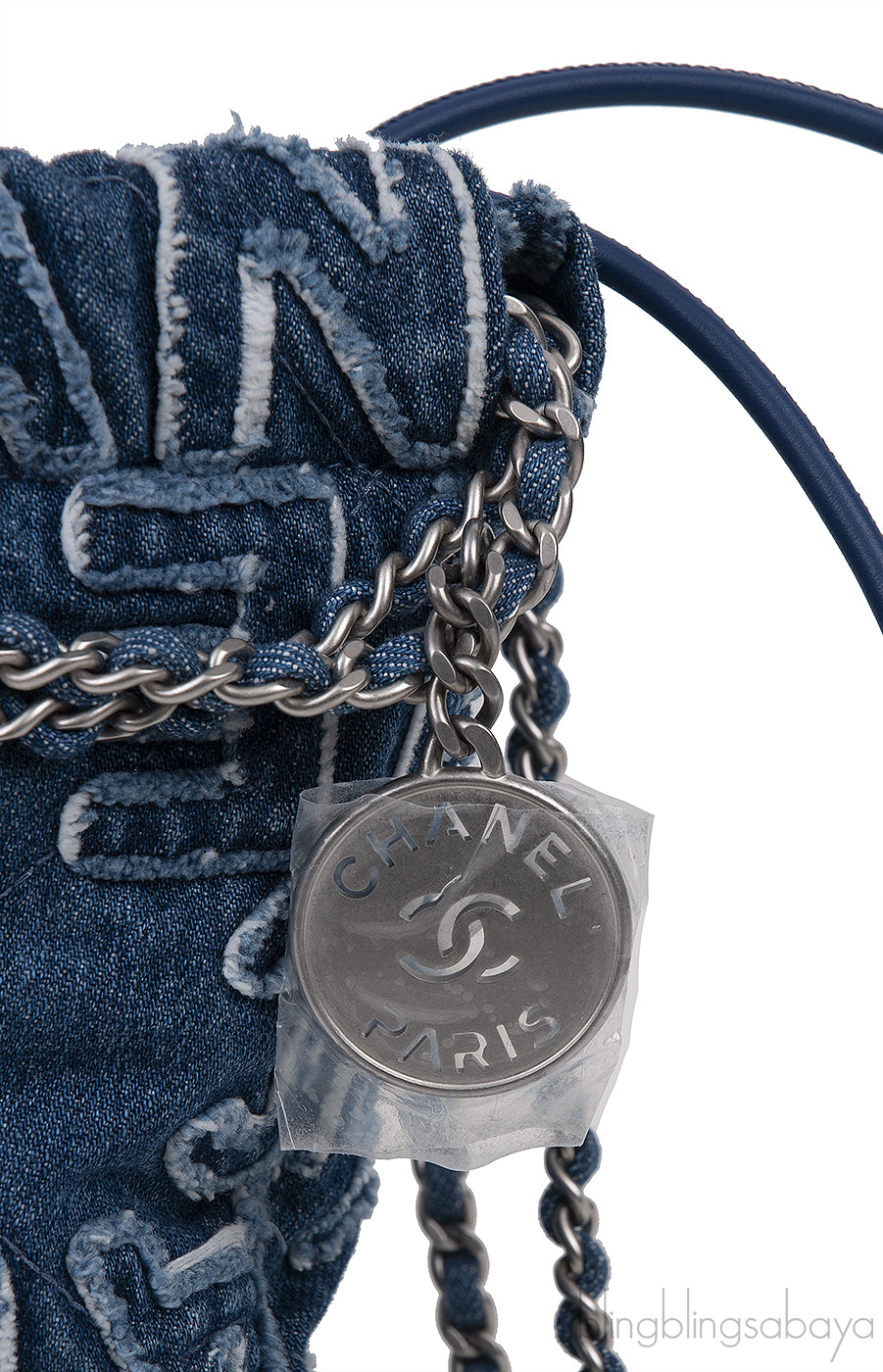 Chanel 22 Mini Denim CC Logo Hobo Bag