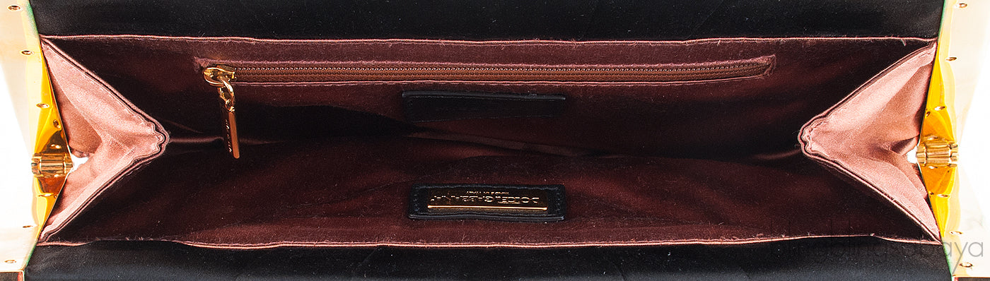 Dolce & Gabbana Miss Lady Black Satin Clutch