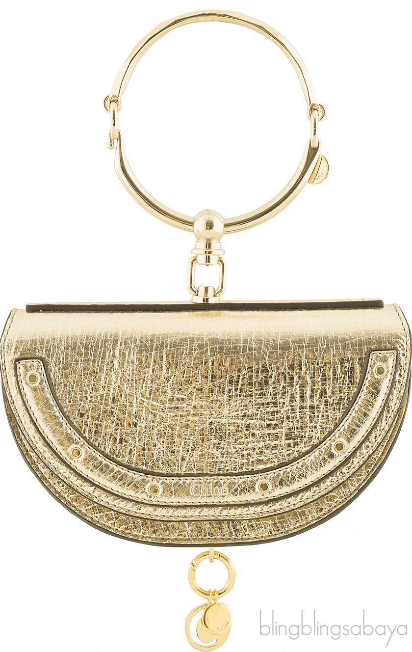 Metallic Gold Nile Minaudiere Clutch