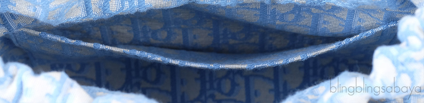 Lady Dior Natural Wicker & Light Blue Dior Oblique Jacquard Medium