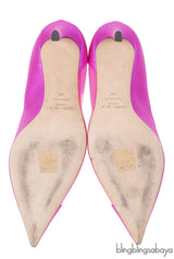 Jimmy Choo Fuchsia Satin Hot Pink PVC Heels 38