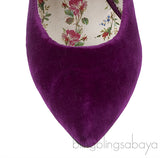 Gucci Purple Sylvie Velvet Crystal Embellished Heels 38