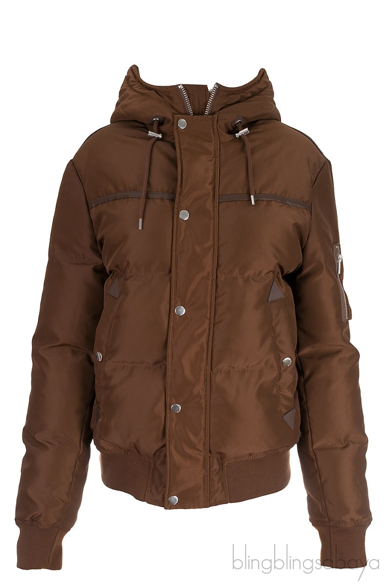 Brown Winter Jacket with Hoodie